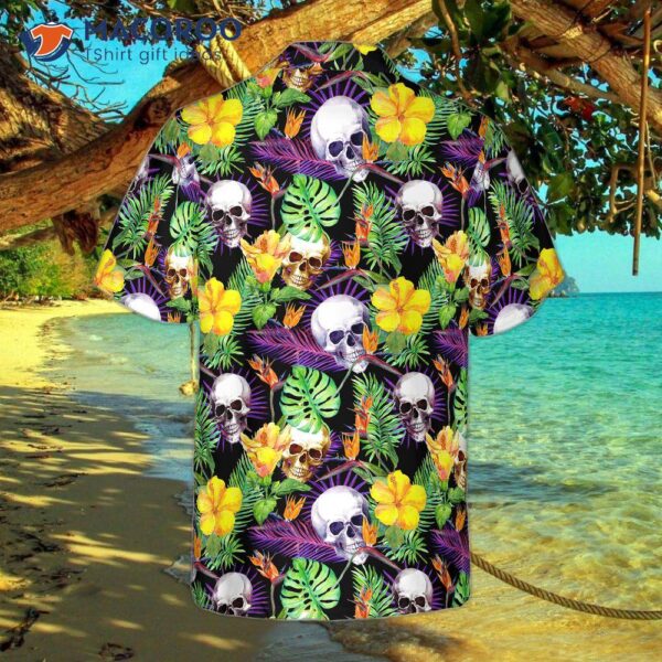 Skull Tropical Pattern Hawaiian Shirt