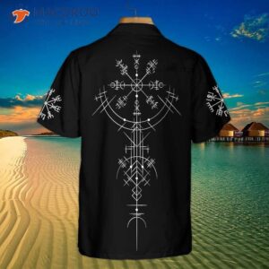 skull viking valhalla hawaiian shirt black goth shirt for and 1