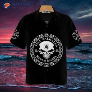 skull viking valhalla hawaiian shirt black goth shirt for and 2