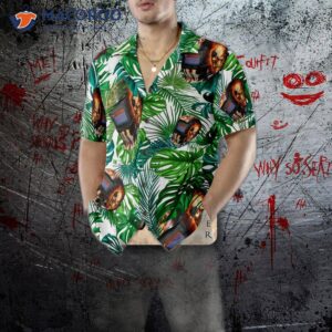 skull welding helmet tropical hawaiian shirt 4