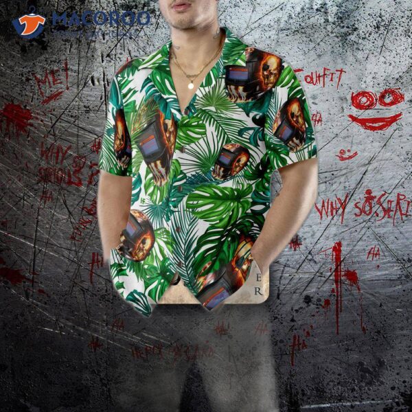 Skull-welding Helmet Tropical Hawaiian Shirt