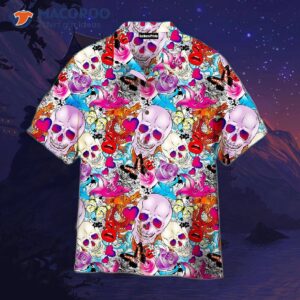 skulls and roses hawaiian shirts 1