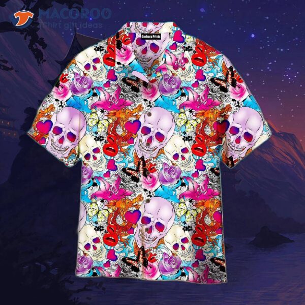 Skulls And Roses Hawaiian Shirts