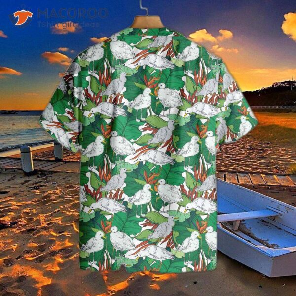 Sky-blue Seagull Hawaiian Shirt