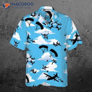 skydiving pattern hawaiian shirt 3