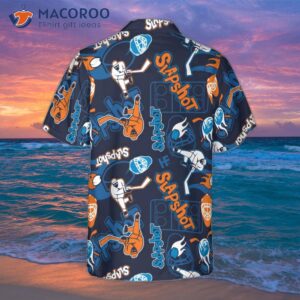 Slapshot Hockey-pattern Hawaiian Shirt