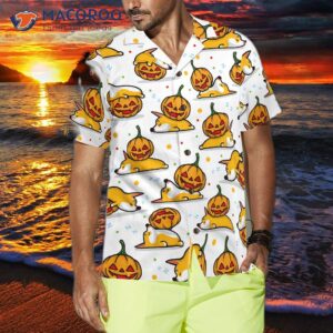 sleeping corgi and the pumpkin hawaiian shirt 2