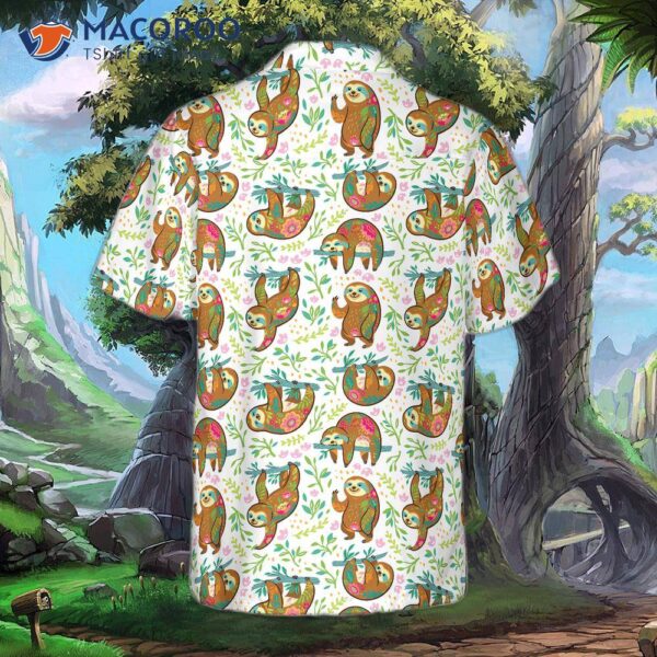 Sloth Flower Hawaiian Shirt