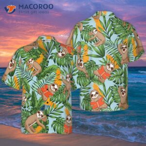 sloth with tropical fruit shirt for s hawaiian 0