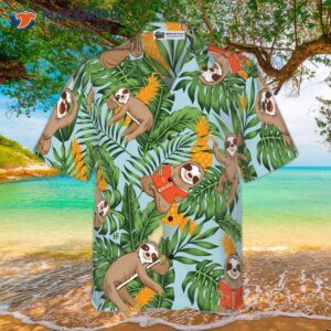 sloth with tropical fruit shirt for s hawaiian 2