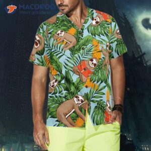 sloth with tropical fruit shirt for s hawaiian 4