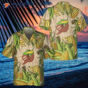 Slothcorn Hawaiian Shirt, Funny Sloth And Corn Shirt For , Unique Cop