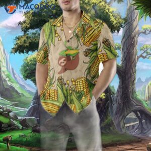 slothcorn hawaiian shirt funny sloth and corn shirt for unique cop 3