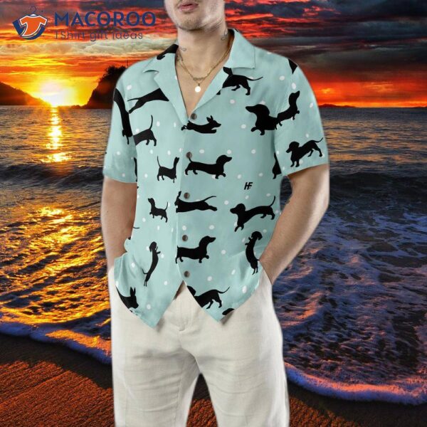 Small Dachshund-patterned Hawaiian Shirt