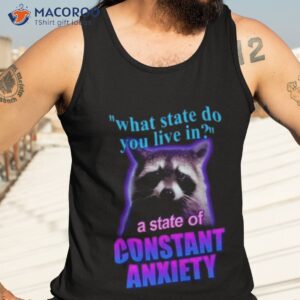 snazzy seagull design what state do you live in a state of constant anxiety raccoon shirt tank top 3