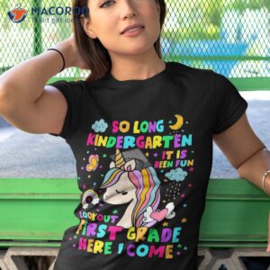 so long kindergarten first grade here i come back to school shirt tshirt 1