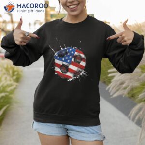 soccer american flag 4th of july t shirt kids boys girls sweatshirt