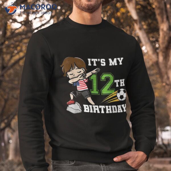 Soccer Boy It’s My 12th Birthday American Flag Shirt