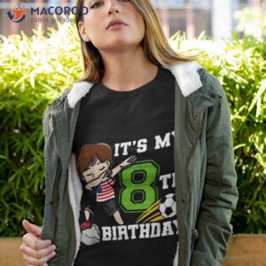 Soccer Boy It’s My 8th Birthday American Flag Shirt