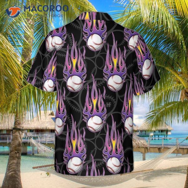 Softball With A Hotrod Flame Hawaiian Shirt