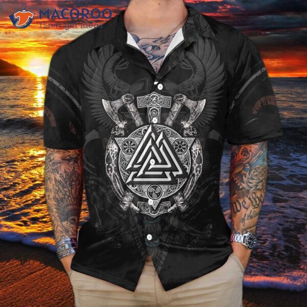 Son Of Odin Viking Hawaiian Shirt With Axe Pattern