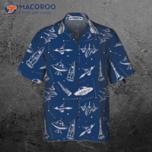 space aircraft seamless pattern hawaiian shirt navy aviation shirt for 2