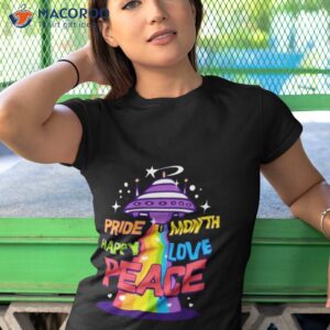 space rainbow retro pride month happy love peace shirt tshirt 1