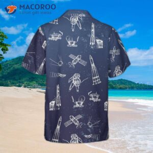spaceship and spaceman hawaiian shirt 1