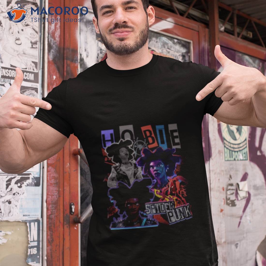 Spider Punk Collage Design Hobie Brown Shirt Spider Punk Collage Design Hobie Brown Shirt