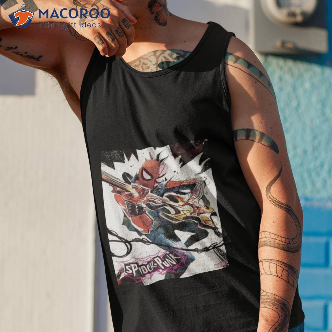 Spider Punk Spider Man Across The Spiderverse Badass Rock And Roll Shirt Spider Punk Spider Man Across The Spiderverse Badass Rock And Roll Shirt