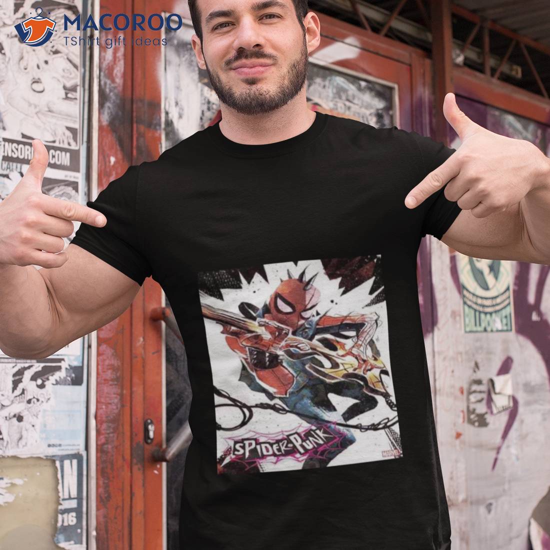 Spider Punk Spider Man Across The Spiderverse Badass Rock And Roll Shirt Spider Punk Spider Man Across The Spiderverse Badass Rock And Roll Shirt