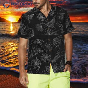 spiderweb goth hawaiian shirt 2