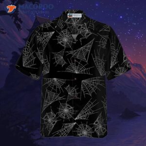spiderweb goth hawaiian shirt 3