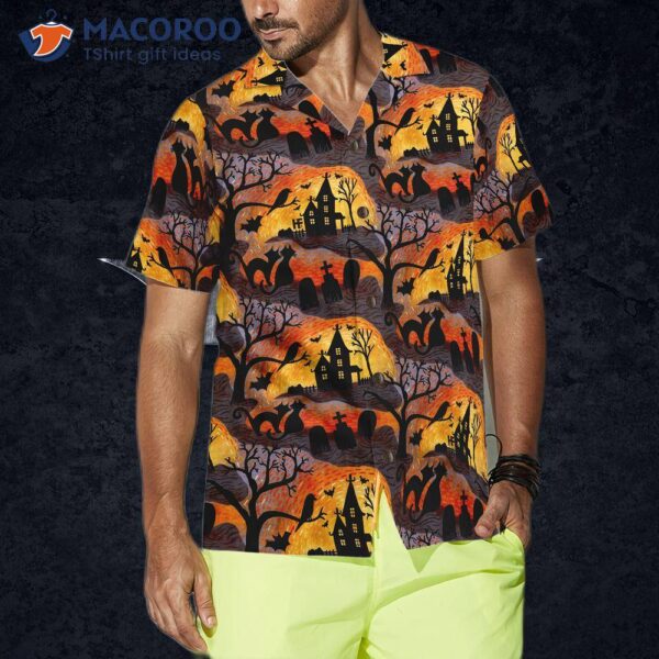 “spooky Night Halloween Hawaiian Shirt: Shirt For And “