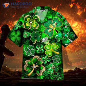 st patrick s day green shamrock hawaiian shirts 0