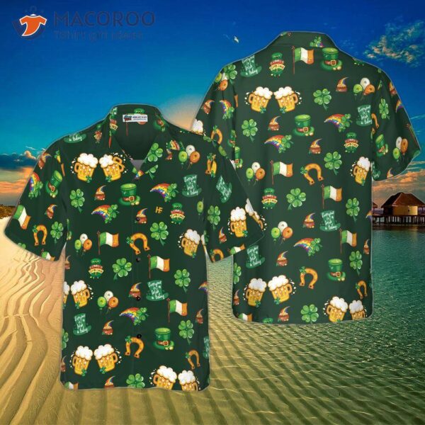 St. Patrick’s Day Symbol Seamless Pattern Hawaiian Shirt