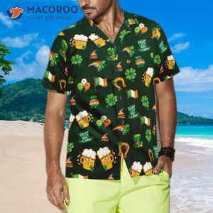 st patrick s day symbol seamless pattern hawaiian shirt 2