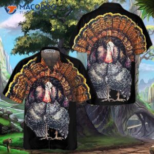 standing black turkey hawaiian shirt thanksgiving gobble gift for day 0