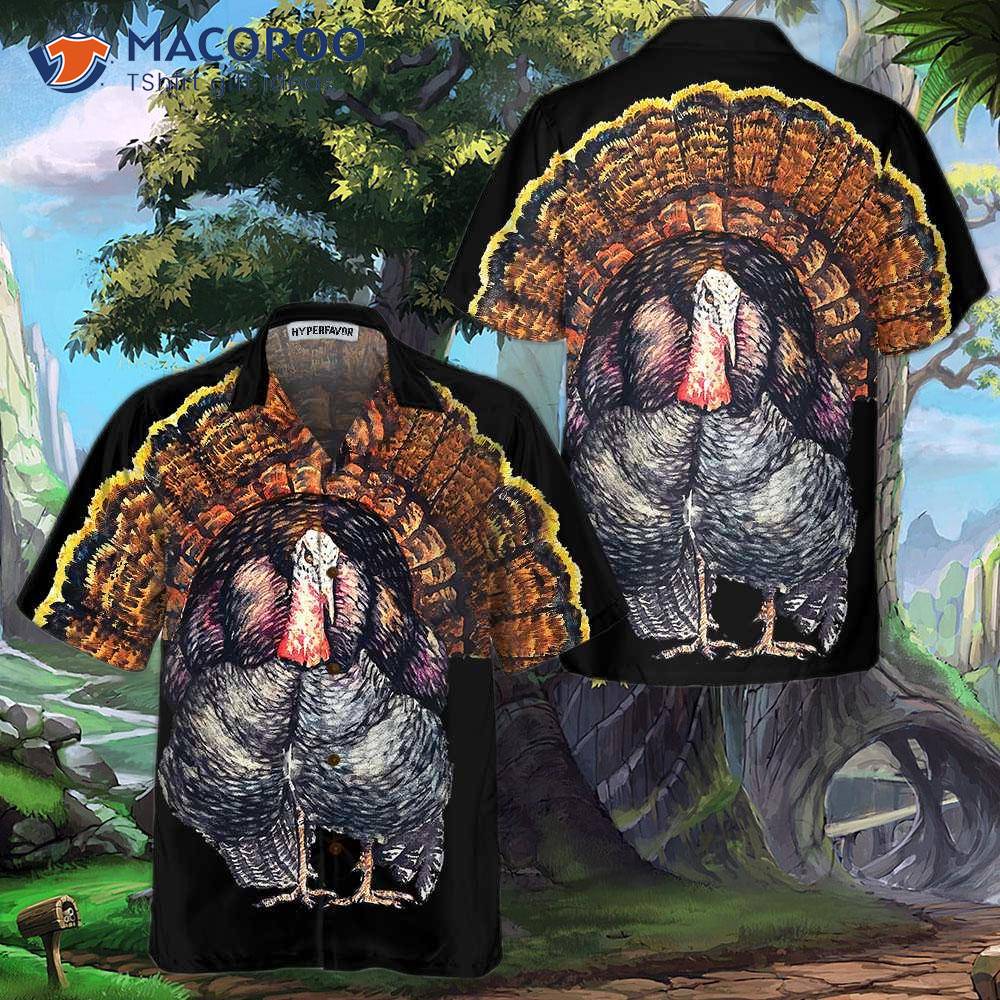 Standing Black Turkey Hawaiian Shirt, Thanksgiving Gobble Gift For Day Standing Black Turkey Hawaiian Shirt, Thanksgiving Gobble Gift For Day