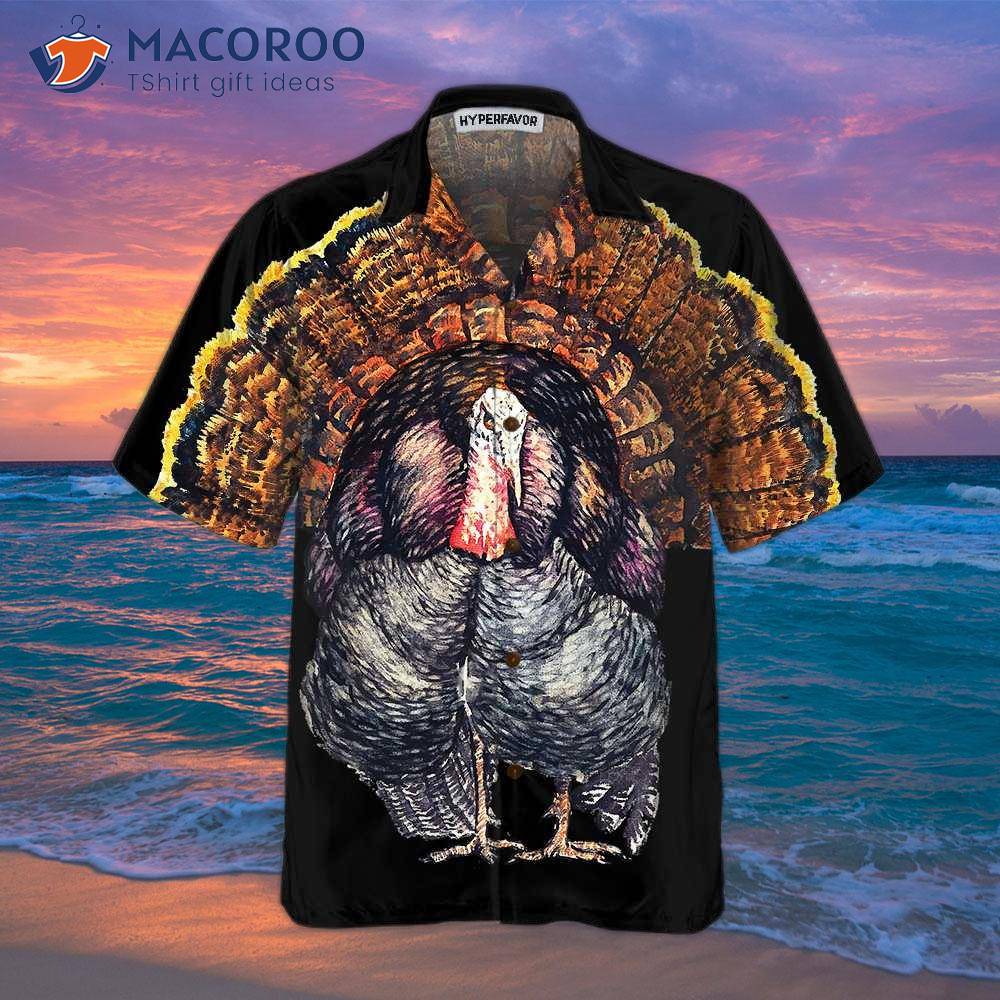 Standing Black Turkey Hawaiian Shirt, Thanksgiving Gobble Gift For Day Standing Black Turkey Hawaiian Shirt, Thanksgiving Gobble Gift For Day