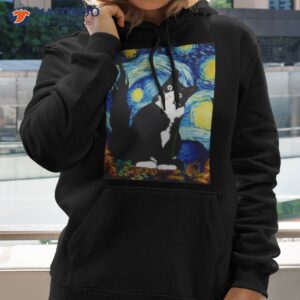 starry night vincent van gogh famous painting black cat shirt hoodie 2