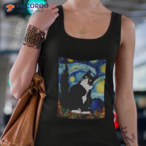 starry night vincent van gogh famous painting black cat shirt tank top 4