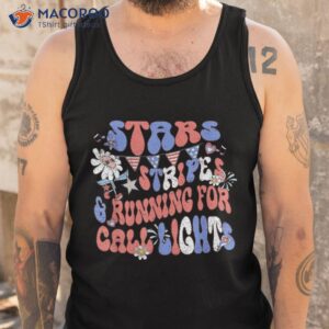 stars and stripes running for call lights 4th of july nurse shirt tank top 1