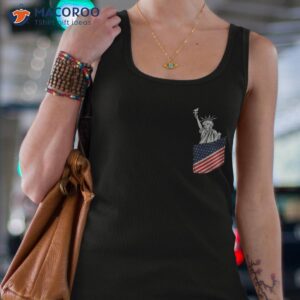 statue of liberty pocket 4th july patriotic american flag shirt tank top 4