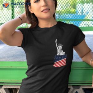 statue of liberty pocket 4th july patriotic american flag shirt tshirt 1