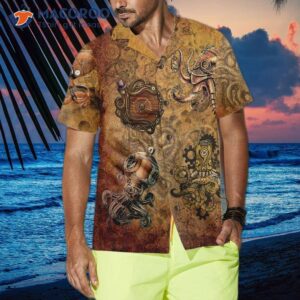 steampunk octopus hawaiian shirt short sleeved unique beach shirt for 3