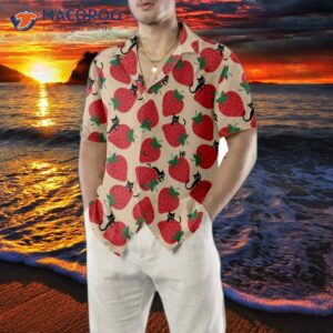 strawberry and cat seamless pattern hawaiian shirt shirt for print 4
