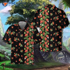 Strawberry-patterned Hawaiian Shirt, Strawberry Shirt For And , Strawberry-printed