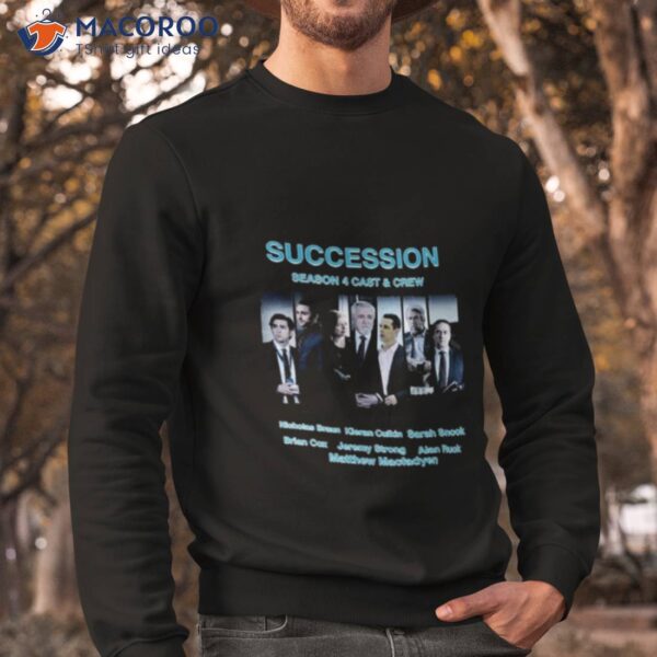 Succession Season 4 Cast & Crew Nicholas Braun Kieran Culkin Sarah Snook Shirt