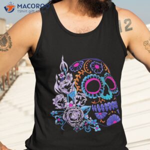 sugar skull flowers day of the dead dia muertos gift idea shirt tank top 3